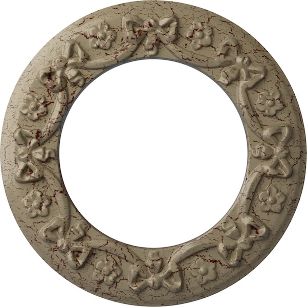 Ekena Millwork Ribbon with Bow Medallion (Canopies up to 7 1/2"), 12 1/4"OD x 7 1/2"ID x 7/8"P, Gobi Desert Crackle CM12RIGDC - main